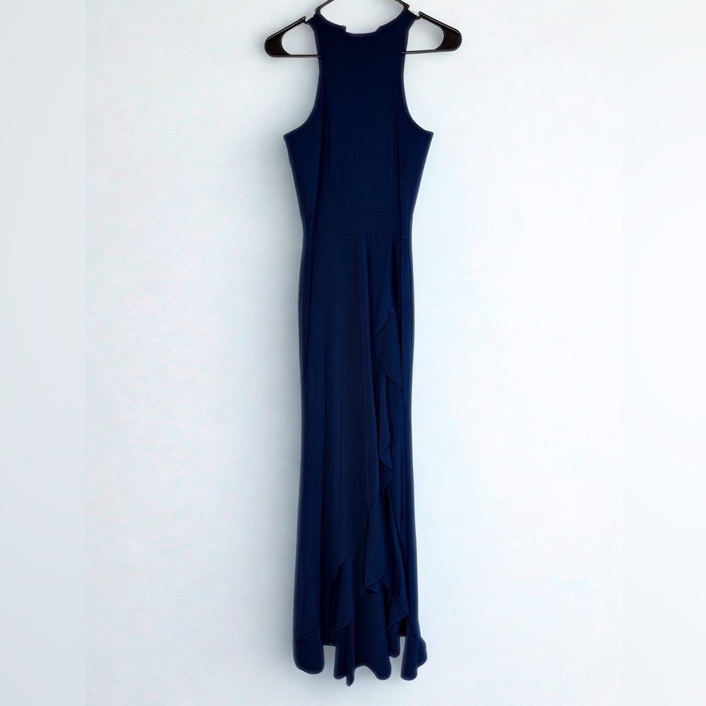 Elegant Navy Sleeveless Maxi Dress